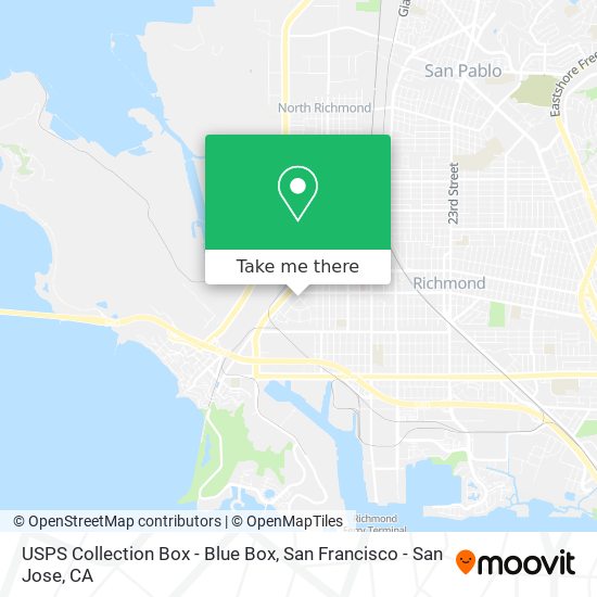 Mapa de USPS Collection Box - Blue Box