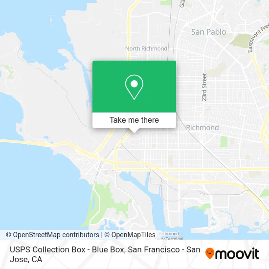 Mapa de USPS Collection Box - Blue Box