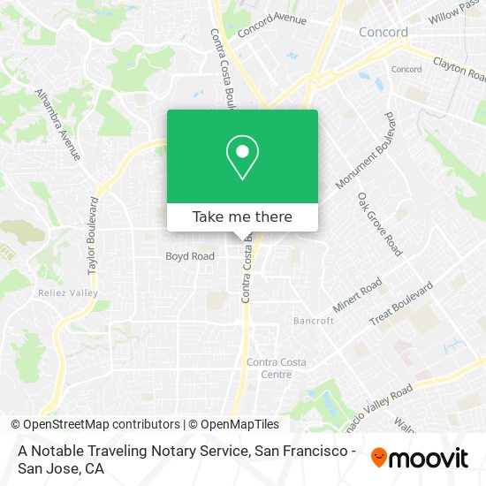 A Notable Traveling Notary Service map