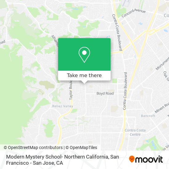 Mapa de Modern Mystery School- Northern California