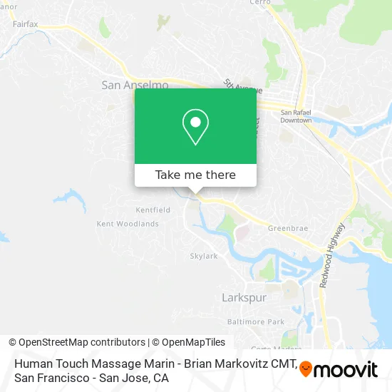 Human Touch Massage Marin - Brian Markovitz CMT map
