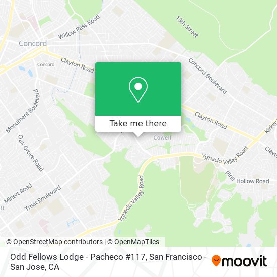 Odd Fellows Lodge - Pacheco #117 map