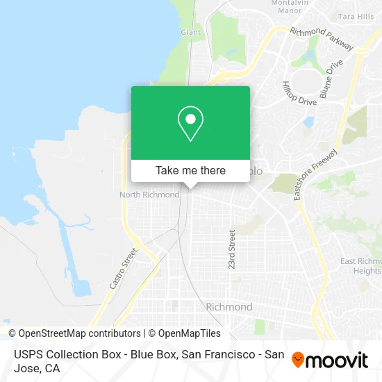 Mapa de USPS Collection Box - Blue Box