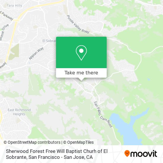 Sherwood Forest Free Will Baptist Churh of El Sobrante map