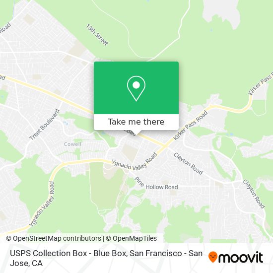 Mapa de USPS Collection Box - Blue Box