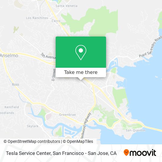 Mapa de Tesla Service Center