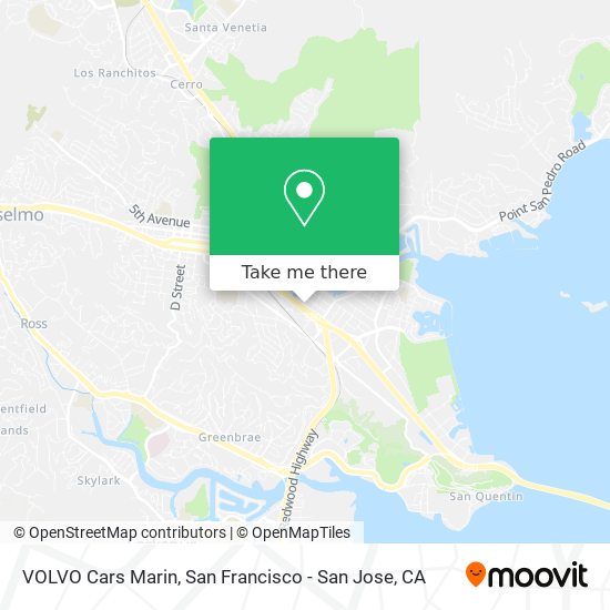 VOLVO Cars Marin map