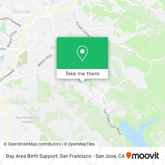 Bay Area Birth Support map