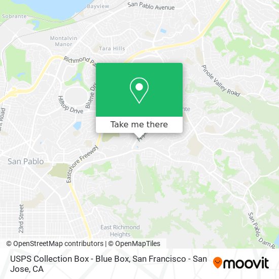 Mapa de USPS Collection Box - Blue Box