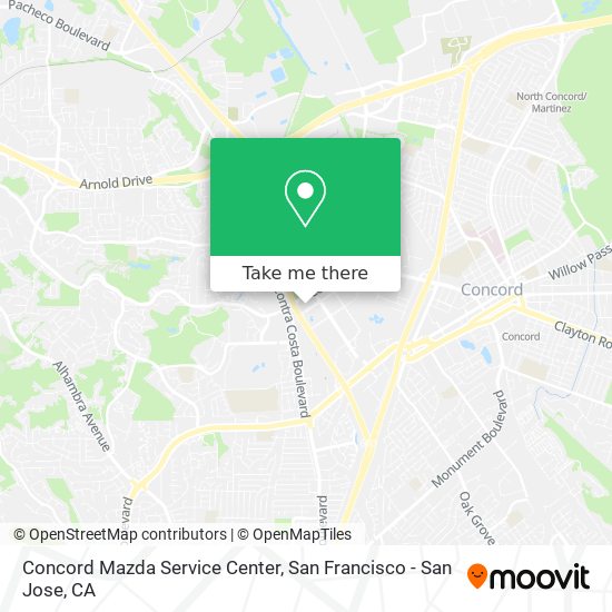 Concord Mazda Service Center map