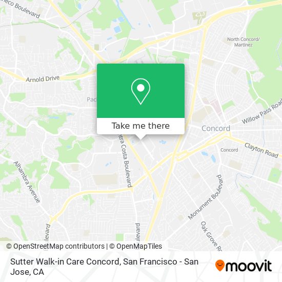 Sutter Walk-in Care Concord map