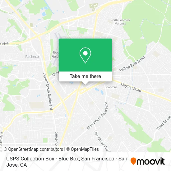 Mapa de USPS Collection Box - Blue Box