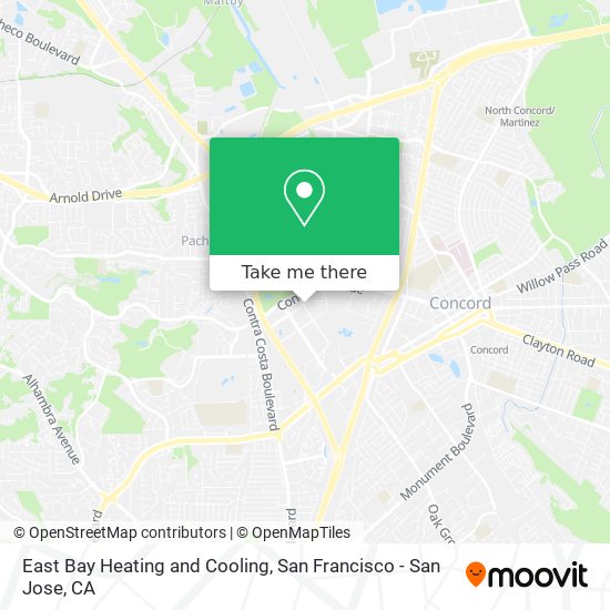 East Bay Heating and Cooling map
