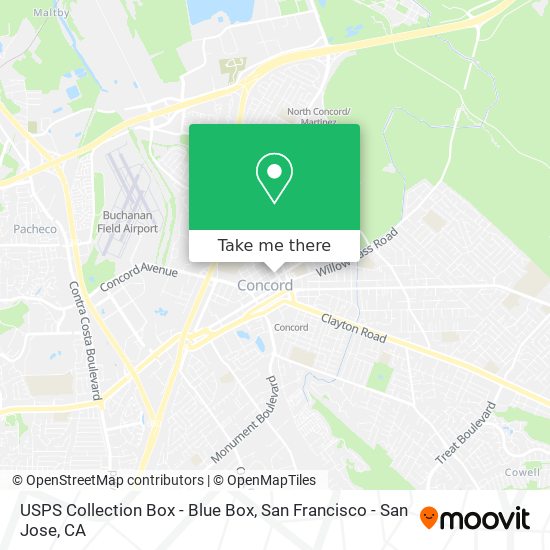 Mapa de USPS Collection Box - Blue Box