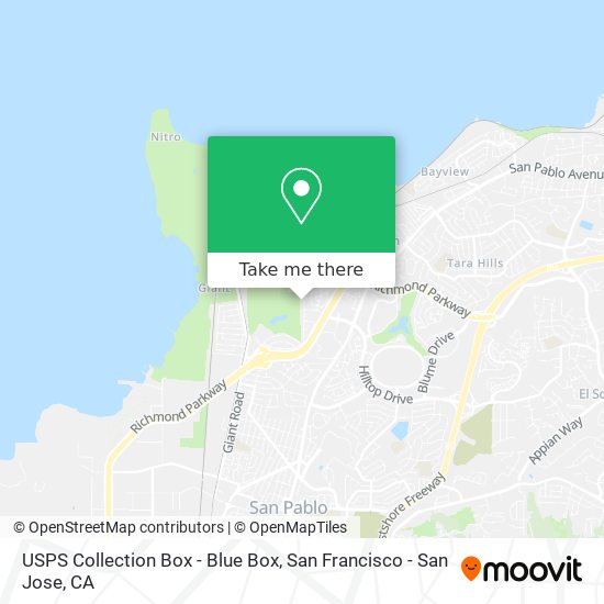 Mapa de USPS Collection Box - Blue Box