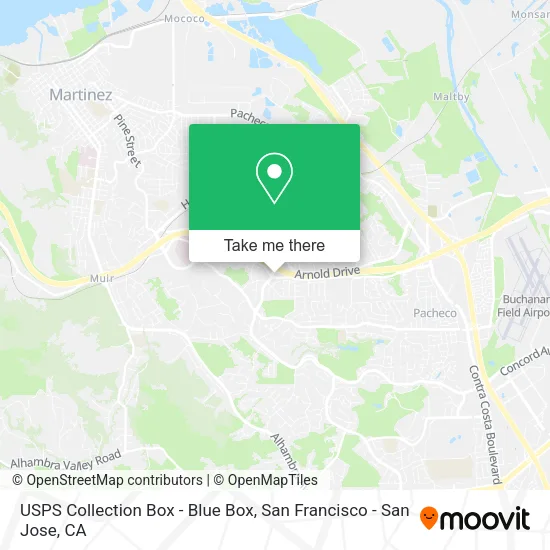 Mapa de USPS Collection Box - Blue Box