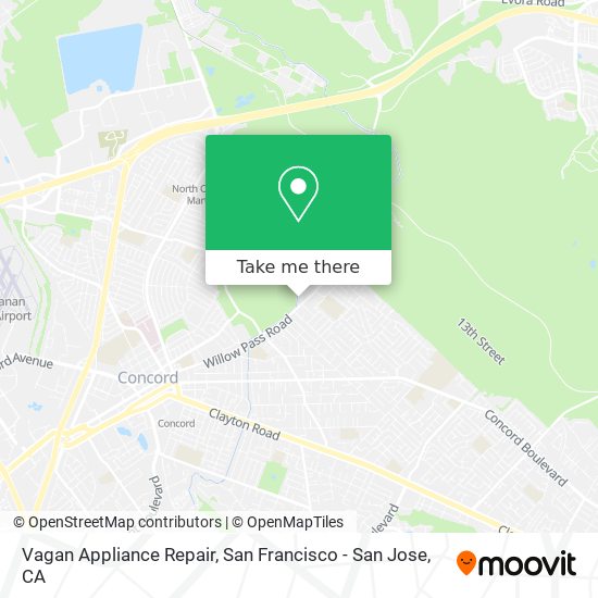 Mapa de Vagan Appliance Repair