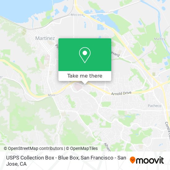 Mapa de USPS Collection Box - Blue Box