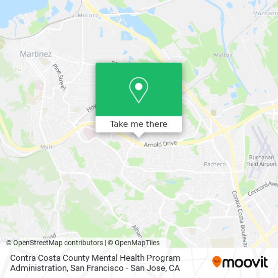 Mapa de Contra Costa County Mental Health Program Administration