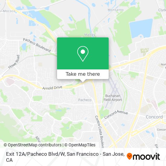 Exit 12A/Pacheco Blvd/W map
