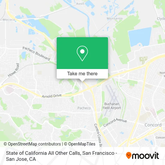 State of California All Other Calls map