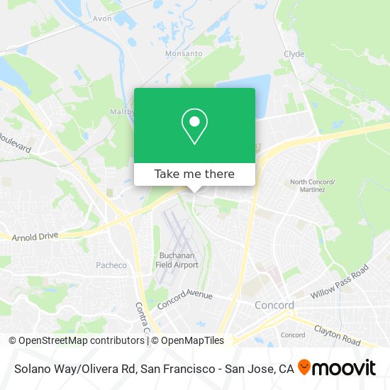 Solano Way/Olivera Rd map