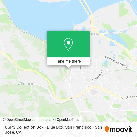 Mapa de USPS Collection Box - Blue Box
