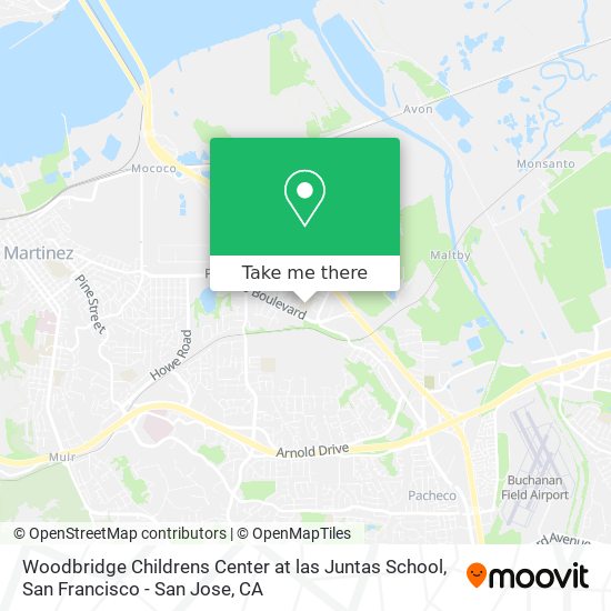 Woodbridge Childrens Center at las Juntas School map