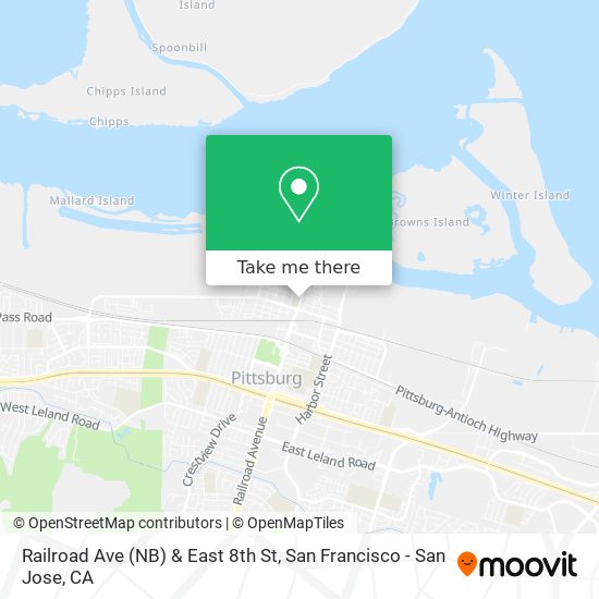 Mapa de Railroad Ave (NB) & East 8th St