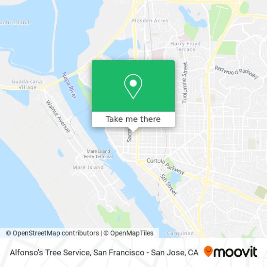 Alfonso's Tree Service map