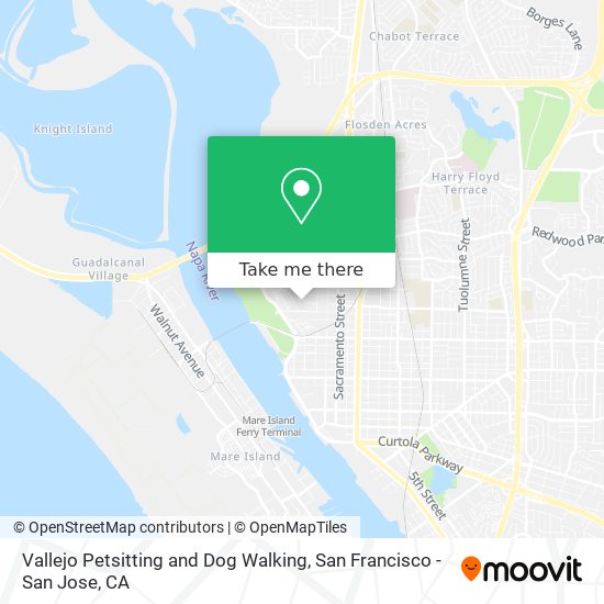 Mapa de Vallejo Petsitting and Dog Walking