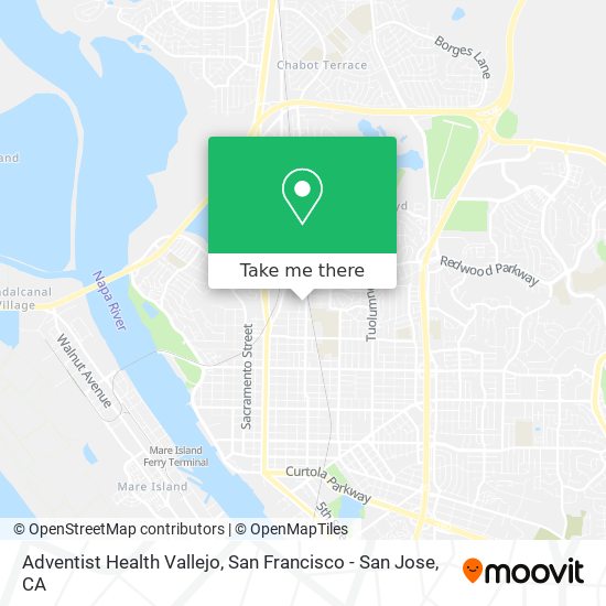 Mapa de Adventist Health Vallejo