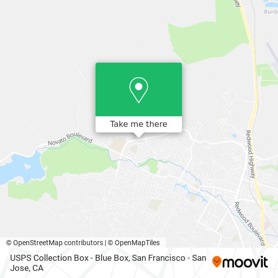 Mapa de USPS Collection Box - Blue Box