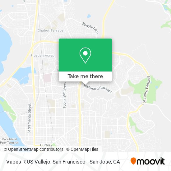 Mapa de Vapes R US Vallejo