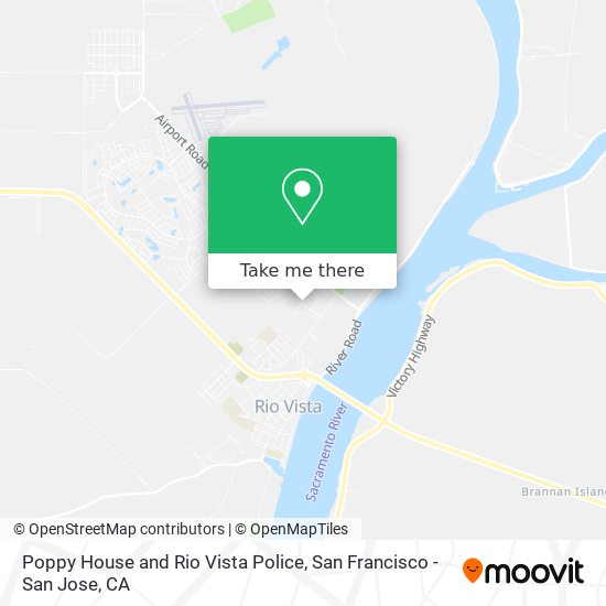 Poppy House and Rio Vista Police map