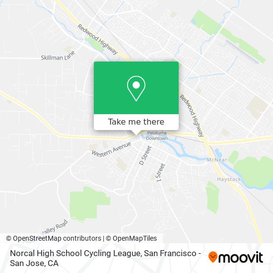 Norcal High School Cycling League map