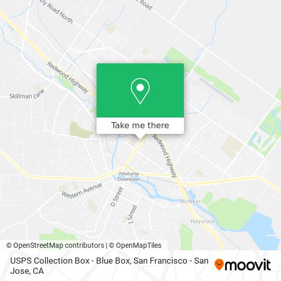 Mapa de USPS Collection Box - Blue Box