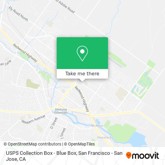 Mapa de USPS Collection Box - Blue Box