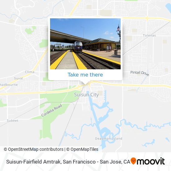 Suisun-Fairfield Amtrak map