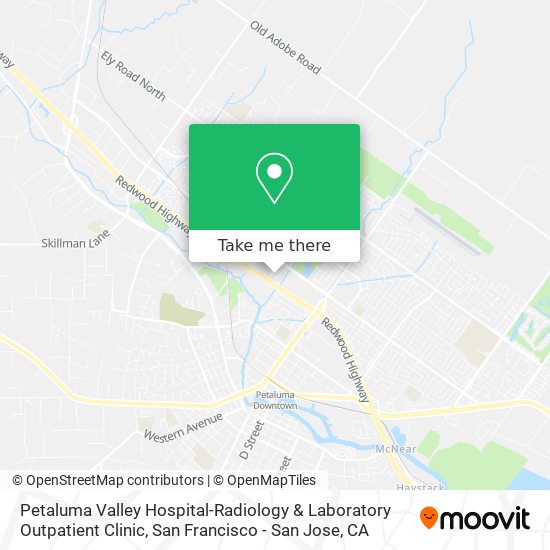 Mapa de Petaluma Valley Hospital-Radiology & Laboratory Outpatient Clinic