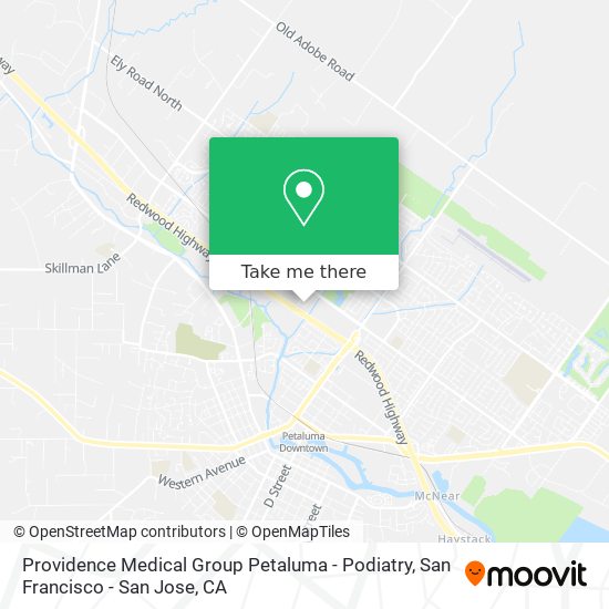 Providence Medical Group Petaluma - Podiatry map