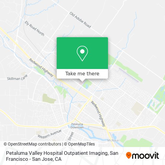 Petaluma Valley Hospital Outpatient Imaging map