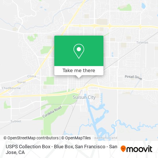 Mapa de USPS Collection Box - Blue Box