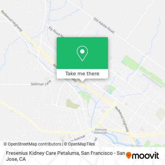 Fresenius Kidney Care Petaluma map