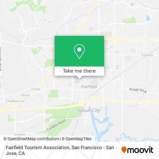 Fairfield Tourism Association map