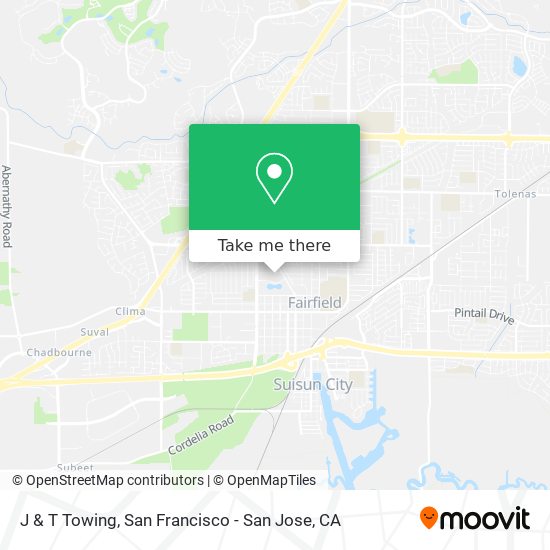 J & T Towing map