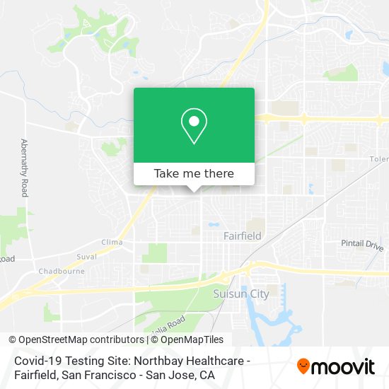 Covid-19 Testing Site: Northbay Healthcare - Fairfield map
