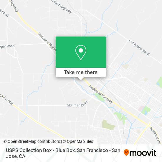 Mapa de USPS Collection Box - Blue Box