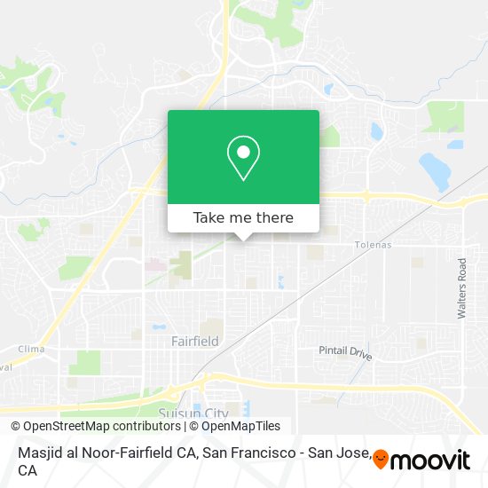 Masjid al Noor-Fairfield CA map