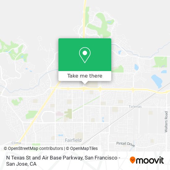 N Texas St and Air Base Parkway map